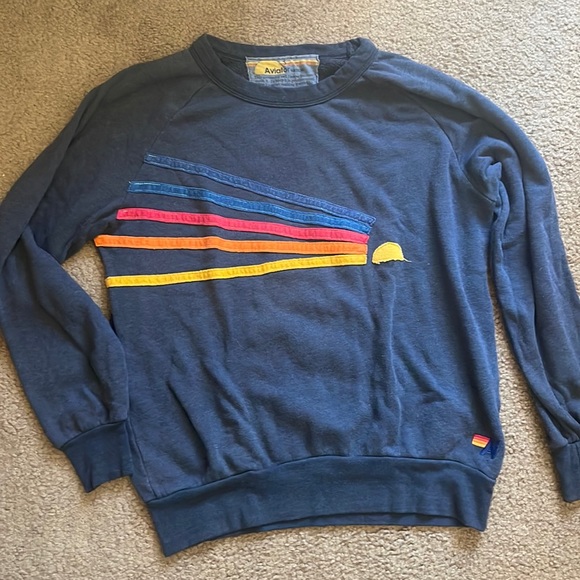 Aviator Nation Sweaters - Aviator Nation Daydream Sweatshirt Crewneck Navy Blue Small